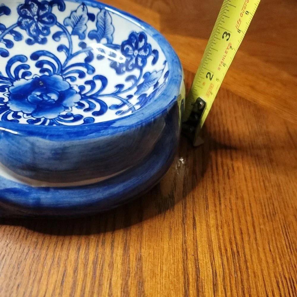 Vintage Porcelain Chinese Cat Kitten Dish Bowl **RARE** 🐈‍⬛🐈🐱 Blue White